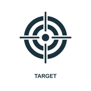 Target icon. Monochrome style design from business icon collection. UI. Pixel Stock Illustration