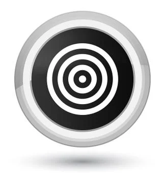 Target icon prime black round button Stock Illustration