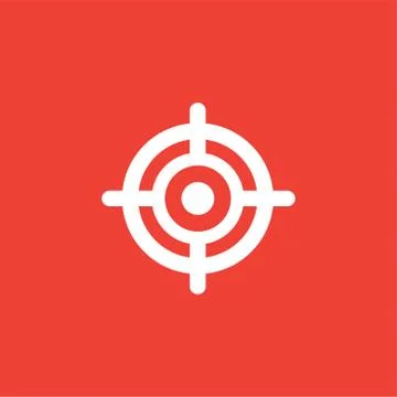 Target Icon On Red Background. Red Flat Style Vector Illustration Stock Illustration