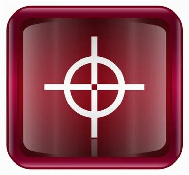 Target icon red, isolated on white background Stock Illustration