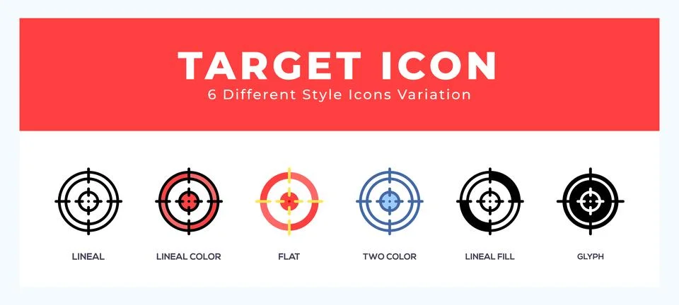 Target icon set. Design elements for logo Stock Illustration