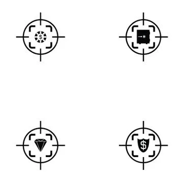 Target icon set Stock Illustration