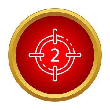 Target icon showing number two countdown Stock Illustration