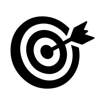 Target Icon silhouette vector on white background Ilustración de archivo