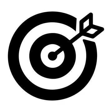 Target Icon silhouette vector on white background Stock Illustration
