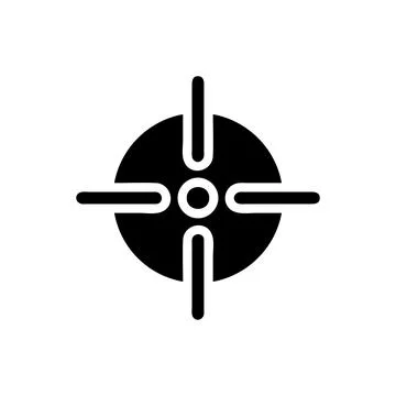 Target icon solid black colour military symbol perfect. Stock Illustration