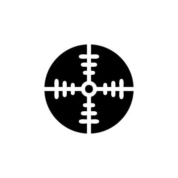 Target icon solid black colour military symbol perfect. イラスト素材