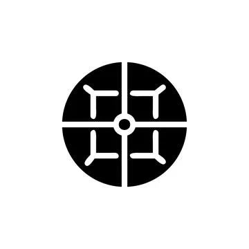Target icon solid black colour military symbol perfect. イラスト素材