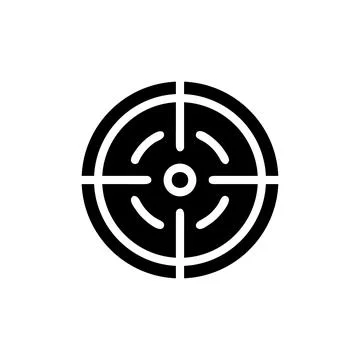 Target icon solid black colour military symbol perfect. イラスト素材