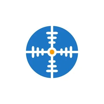 Target icon solid blue orange colour military symbol perfect. Stock Illustration
