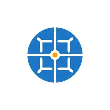 Target icon solid blue orange colour military symbol perfect. Stock Illustration