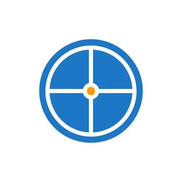 Target icon solid blue orange colour military symbol perfect. イラスト素材
