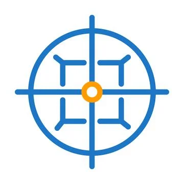 Target icon solid gradient purple pink colour military symbol perfect. Illustrazione stock