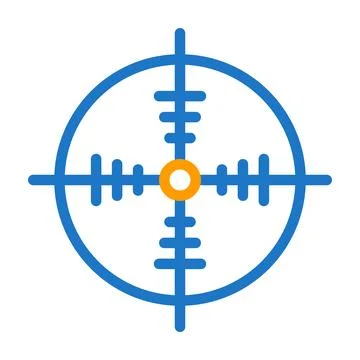 Target icon solid gradient purple pink colour military symbol perfect. Stock Illustration