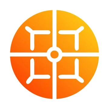 Target icon solid gradient red style military illustration vector army elem.. Illustrazione stock