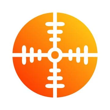 Target icon solid gradient red style military illustration vector army elem.. Stock Illustration