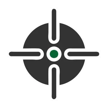 Target icon solid grey green colour military symbol perfect. Stock Illustration