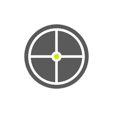 Target icon solid grey vibrant green colour military symbol perfect. Stock Illustration