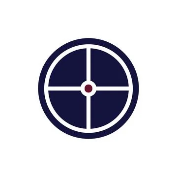 Target icon solid maroon navy colour military symbol perfect.(Multiple values Stock Illustration