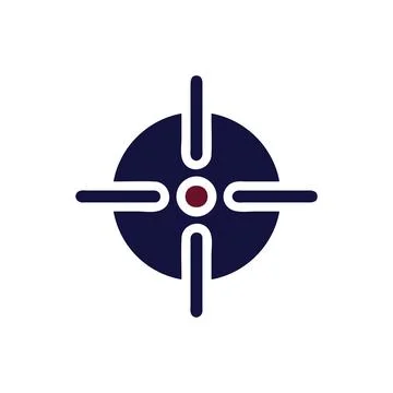 Target icon solid maroon navy colour military symbol perfect.(Multiple values イラスト素材
