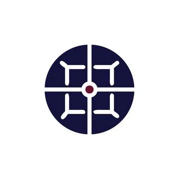 Target icon solid maroon navy colour military symbol perfect.(Multiple values Stock Illustration