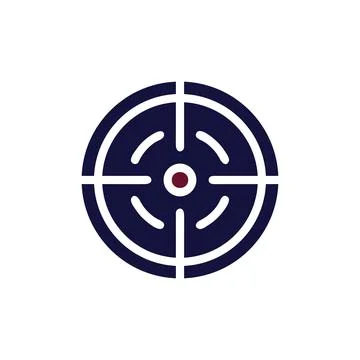 Target icon solid maroon navy colour military symbol perfect.(Multiple values イラスト素材