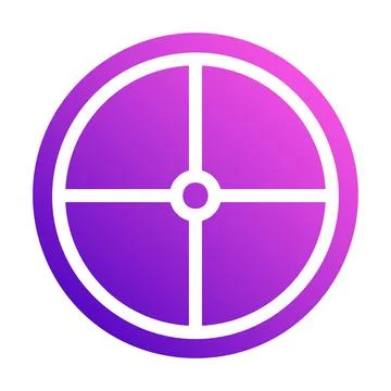 Target icon solid style gradient purple pink colour military illustration v.. Stock Illustration