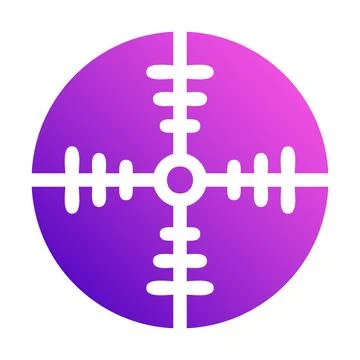 Target icon solid style gradient purple pink colour military illustration v.. イラスト素材