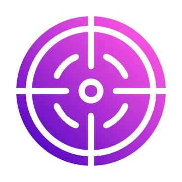 Target icon solid style gradient purple pink colour military illustration v.. Stock Illustration