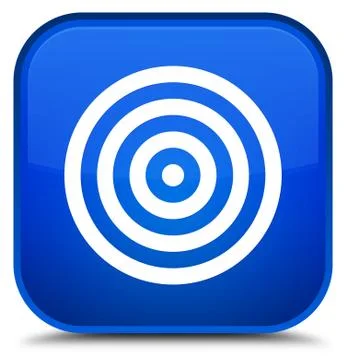 Target icon special blue square button Stock Illustration