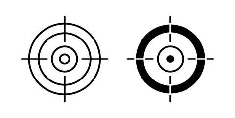 Target icon symbol. Vector illustration pack in black color. Stock Illustration