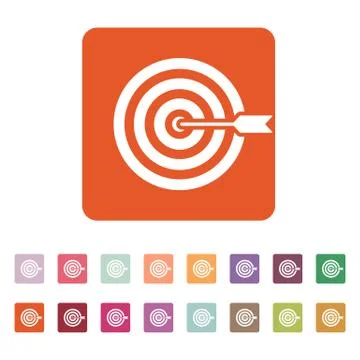 The target icon. Target symbol. Flat Stock Illustration