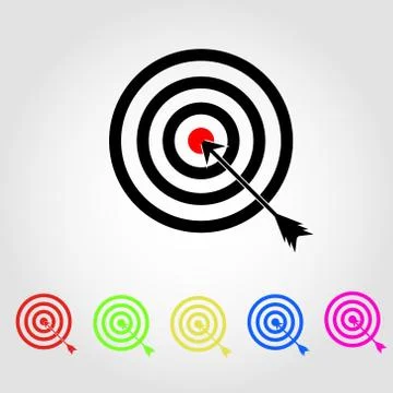Target Icon in trendy flat style isolated on grey background. Aim symbol for Stock Illustration