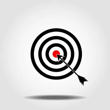 Target Icon in trendy flat style isolated on white background. Aim symbol for Stock Illustration
