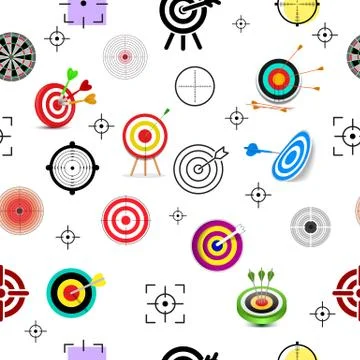 Target icon vector arrow in aim of dartboard and goal of success business Stock Illustration