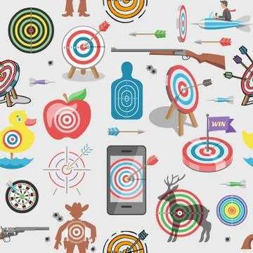 Target icon vector arrow in aim of dartboard and goal of success business Stock Illustration