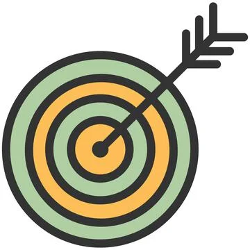 Target icon vector with arrow in dartboard center Stock Illustration
