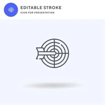 Target icon vector, filled flat sign, solid pictogram isolated on white, logo Stock Illustration