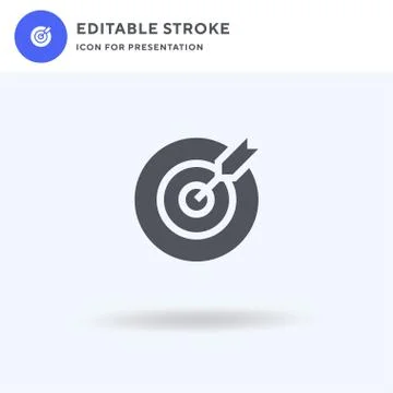 Target icon vector, filled flat sign, solid pictogram isolated on white, logo Stock Illustration