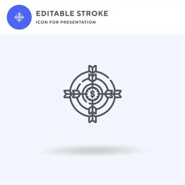 Target icon vector, filled flat sign, solid pictogram isolated on white, logo Stock Illustration