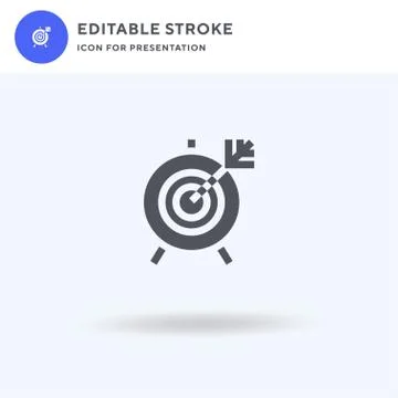 Target icon vector, filled flat sign, solid pictogram isolated on white, logo Stock Illustration