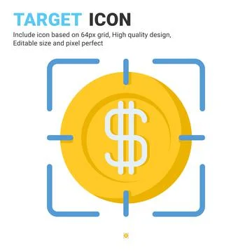 Target icon vector with flat color style isolated on white background イラスト素材
