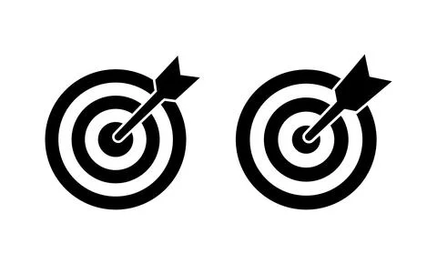 Target icon vector. goal icon vector. target marketing sign and symbol Illustrazione stock