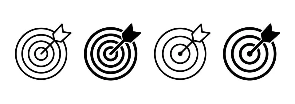 Target icon vector. goal icon vector. target marketing sign and symbol 库存插图