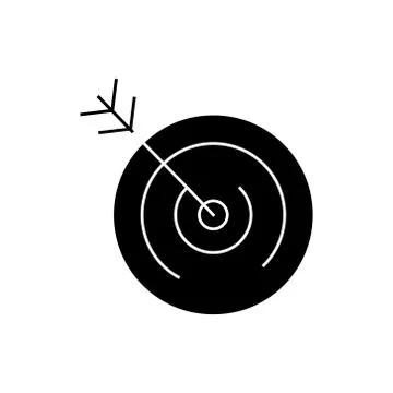 Target icon, vector illustration, black sign on isolated background Stock Illustration