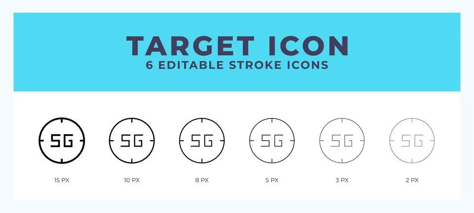 Target icon vector illustration. With editable stroke for web. App and more. Illustrazione stock
