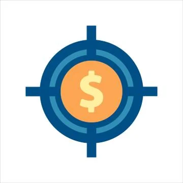 Target icon vector. target with money icon Stock Illustration