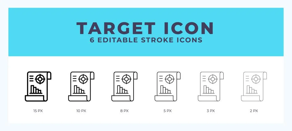 Target icon vector for web. And mobile app. Editable stroke outline icon. Stock Illustration