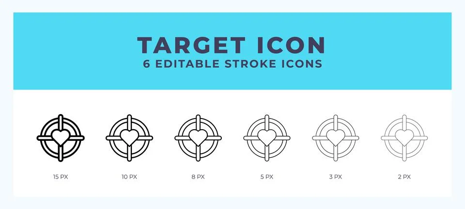 Target icon vector for web. And mobile app. Editable stroke outline icon. Stock Illustration