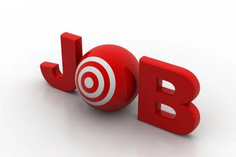 Target icon on the word job Stock Illustration